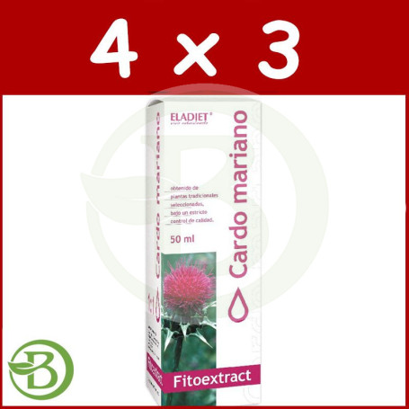 Pack 4x3 Fitoextract Cardo Mariano 50Ml. Eladiet