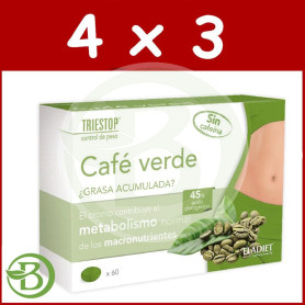 Pack 4x3 Triestop Café Verde 60 Comprimidos Eladiet
