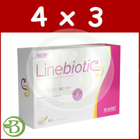 Pack 4x3 Triestop Linebiotic 60 Comprimidos Eladiet