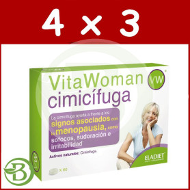 Pack 4x3 Vitawoman Cimicifuga 60 Comprimidos Eladiet