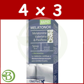 Pack 4x3 Melatonox Rapid Spray Bucal 30Ml. Dietmed