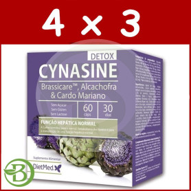 Pack 4x3 Cynasine Detox 60 Cápsulas Dietmed