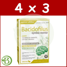 Pack 4x3 Bacidofilus Symbio Mental 30 Capsulas Dietmed