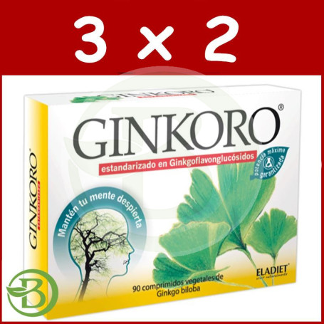 Pack 3x2 Ginkoro 90 Comprimidos 330Mg. Eladiet