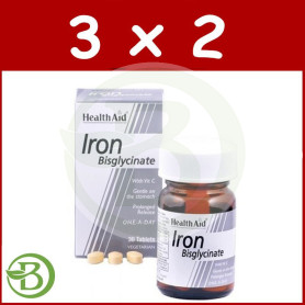 Pack 3x2 Hierro (Bisglicinato) 30Mg. 90 Comprimidos Health Aid