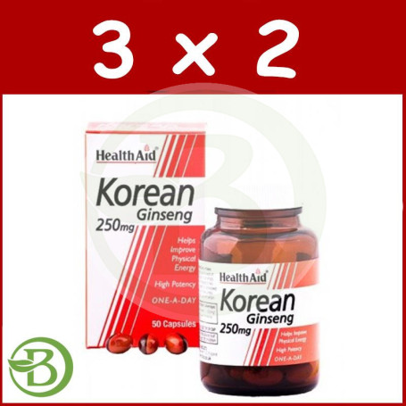 Pack 3x2 Ginseng Coreano (Panax Ginseng) Health Aid