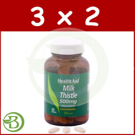 Pack 3x2 Cardo Mariano 30 Comprimidos (Silybum Marianum) Health Aid