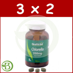 Pack 3x2 CLORELA 550MG 60 COMP HEALTH AID