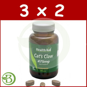 Pack 3x2 Uña de Gato (Uncaria Tomentosa) Health Aid