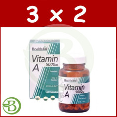 Pack 3x2 Vitamina A 5000UI Health Aid