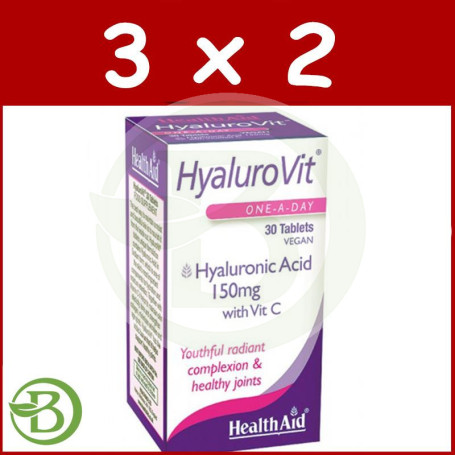 Pack 3x2 Hyalurovit 30 Comprimidos Health Aid
