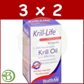 Pack 3x2 Krill-Life 60 Cápsulas Health Aid