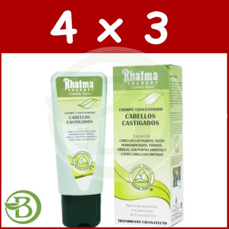 Pack 4x3 Champú Concentrado Cabellos Castigados 100Ml. Rhatma