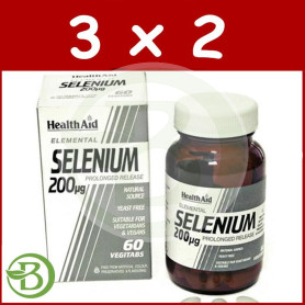 Pack 3x2 Selenio 200mcg. Health Aid