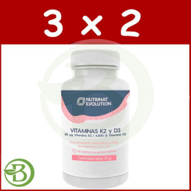 Pack 3x2 Vitaminas K2 y D3 Nutrinat Evolution