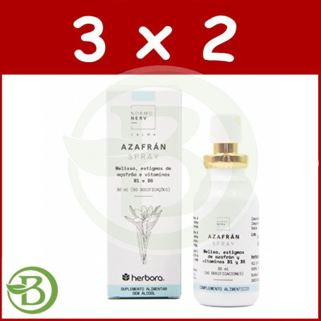 Pack 3x2 Azafran Spray 30Ml. Normonerv Herbora