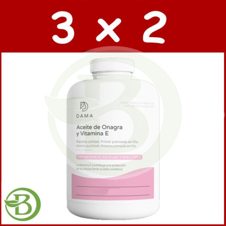 Pack 3x2 Aceite De Onagra y Vitamina E 180 Perlas Herbora