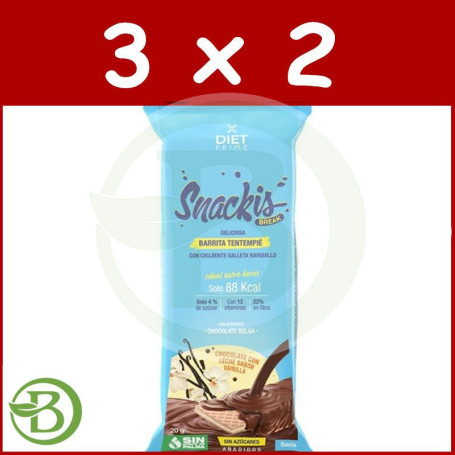 Pack 3x2 Barritas Snackis Choco Leche Vainilla Herbora