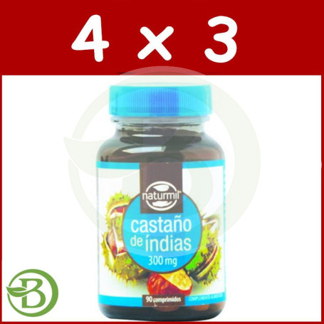 Pack 4x3 Castaño de Indias 90 Comprimidos Naturmil