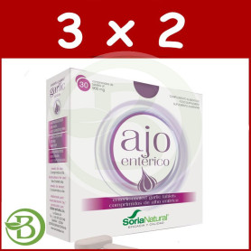 Pack 3x2 Ajo Entérico 30 Comprimidos Soria Natural