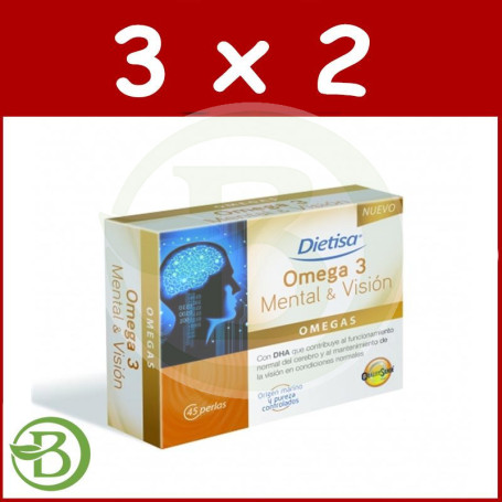 Pack 3x2 Omega 3 Mental y Visión 45 Perlas Dietisa