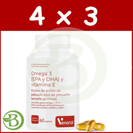 Pack 4x3 Omega 3 60 Perlas Herbora