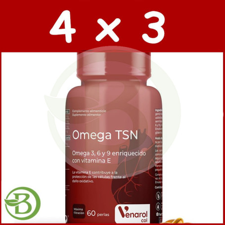 Pack 4x3 Omega TSN 60 Perlas Herbora