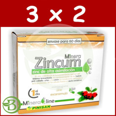 Pack 3x2 Mineraline Zincum 60 Cápsulas Pinisan