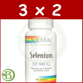 Pack 3x2 Selenium 50Mcg. 100 Cápsulas Solaray