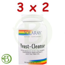 Pack 3x2 Yeast Cleanse 90 Cápsulas Vegetales Solaray