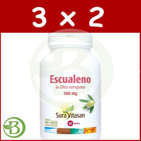 Pack 3x2 Escualeno 60 Perlas Sura Vitasan