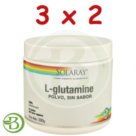 Pack 3x2 L-Glutamine Polvo 300Gr. Sabor Neutro Solaray