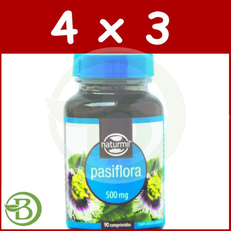 Pack 4x3 Pasiflora 90 Comprimidos Naturmil