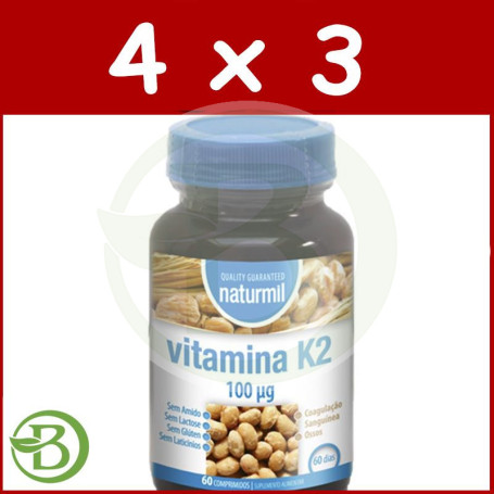 Pack 4x3 Vitamina K2 60 Comprimidos Naturmil