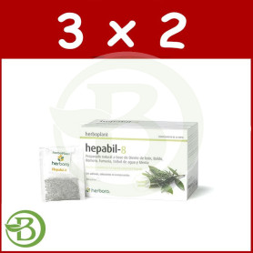 Pack 3x2 Herboplant Hepabil-8 20 Filtros Herbora