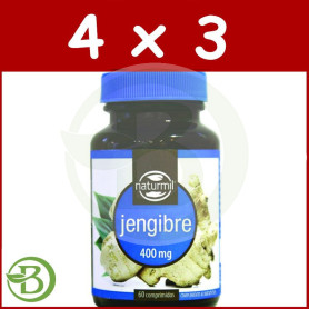 Pack 4x3 Jengibre 60 Comprimidos Naturmil