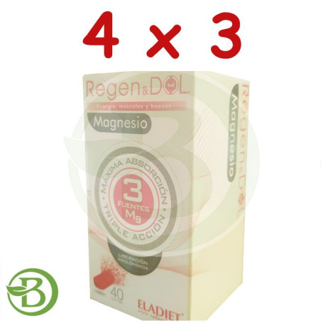 Pack 4x3 Regendol Magnesio 40 Comprimidos Eladiet