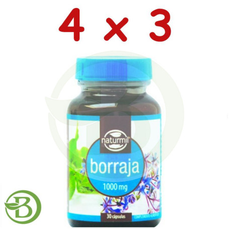 Pack 4x3 Borraja 30 Perlas Naturmil