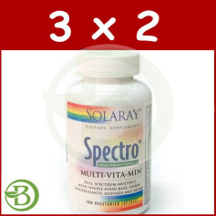 Pack 3x2 Spectro Vegetarian Fórmula Multi-Vita-Min 180 Cápsulas Solaray
