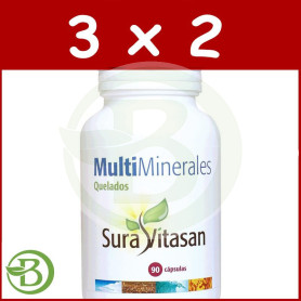 Pack 3x2 Multi Minerales Quelados 90 Cápsulas Sura Vitasan