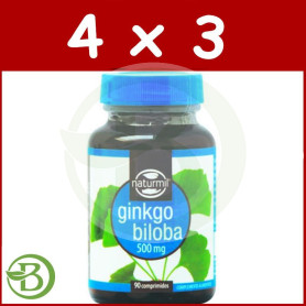 Pack 4x3 Ginkgo Biloba 90 Comprimidos Naturmil