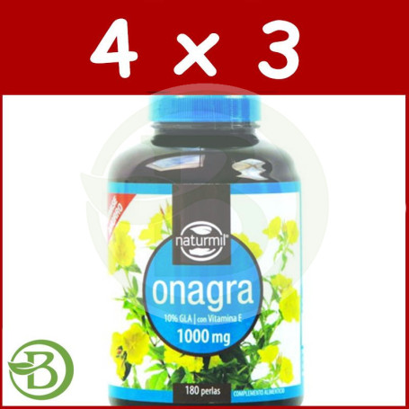 Pack 4x3 Onagra 1.000Mg. 180 Perlas Naturmil