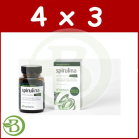 Pack 4x3 Spirulina Bio 120 Comprimidos Herbora