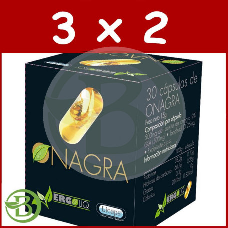 Pack 3x2 Ergoliq Onagra 50 Capsulas Ergonat