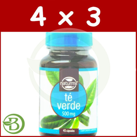 Pack 4x3 Té Verde 45 Cápsulas Naturmil