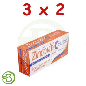 Pack 3x2 Zincovit C con Vitamina C y Propoleo Health Aid