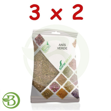 Pack 3x2 Anís Verde 60Gr. Soria Natural