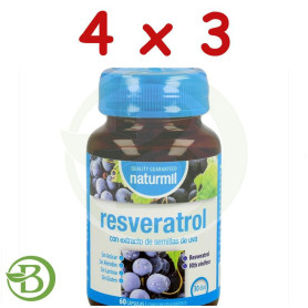 Pack 4x3 Resveratrol 60 Cápsulas Naturmil
