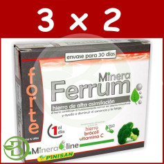 Pack 3x2 Mineraline Ferrum Forte 30 Cápsulas Pinisan