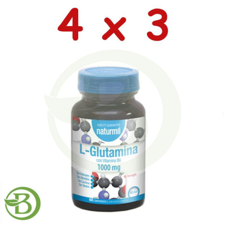 Pack 4x3 L-Glutamina 60 Comprimidos Naturmil